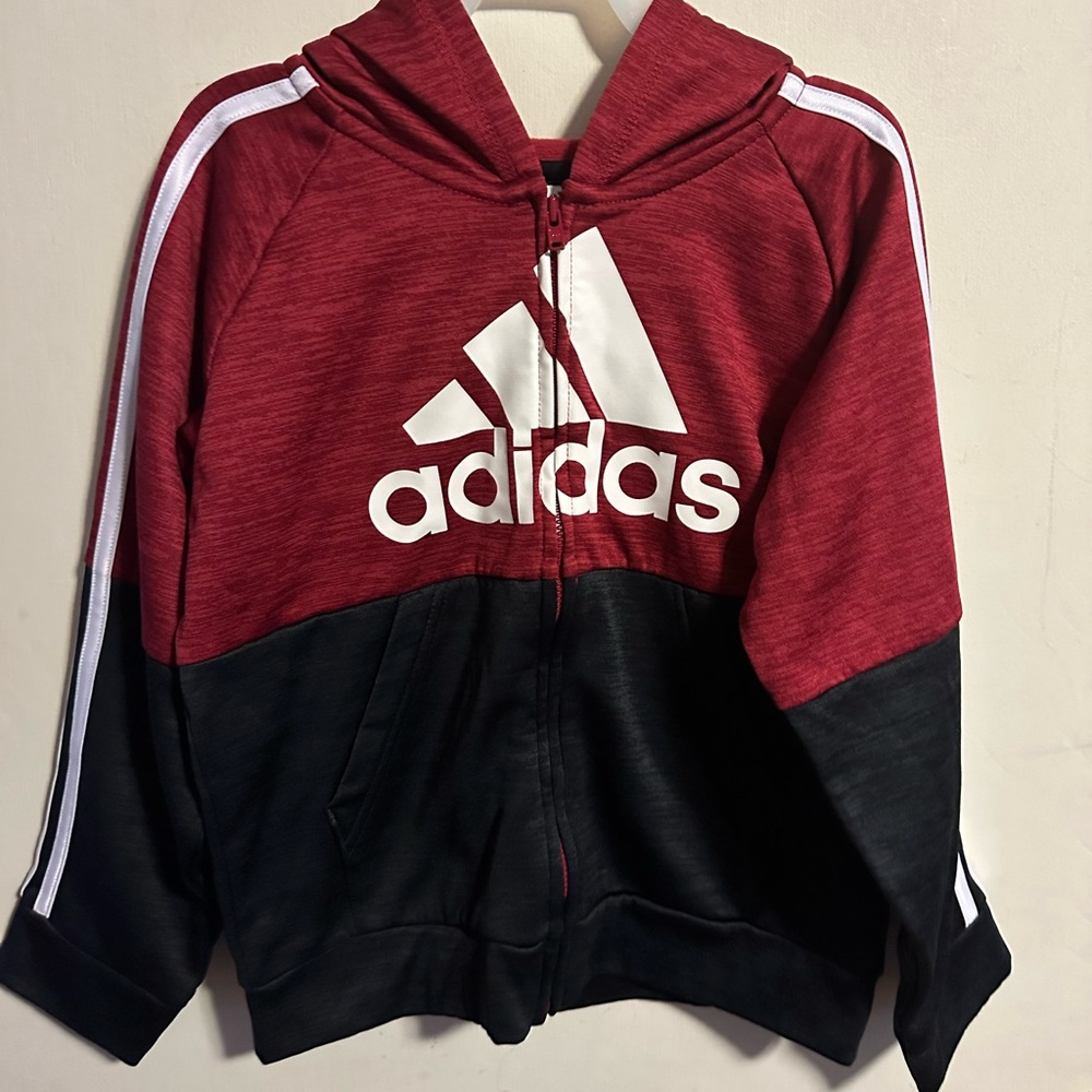 Adidas boys size 6 track zip up jacket hoodie